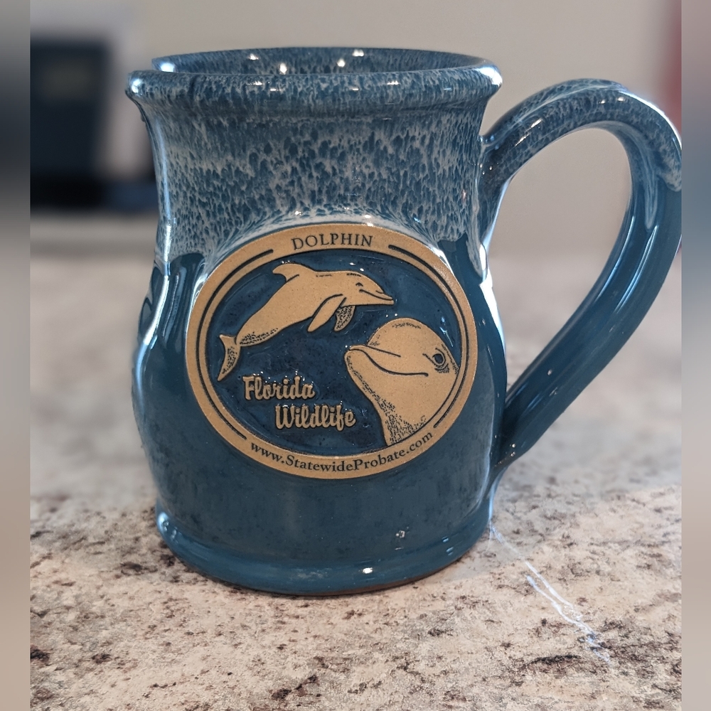 Dolphin Florida Wildlife Blue Belly Mug  13 oz.
